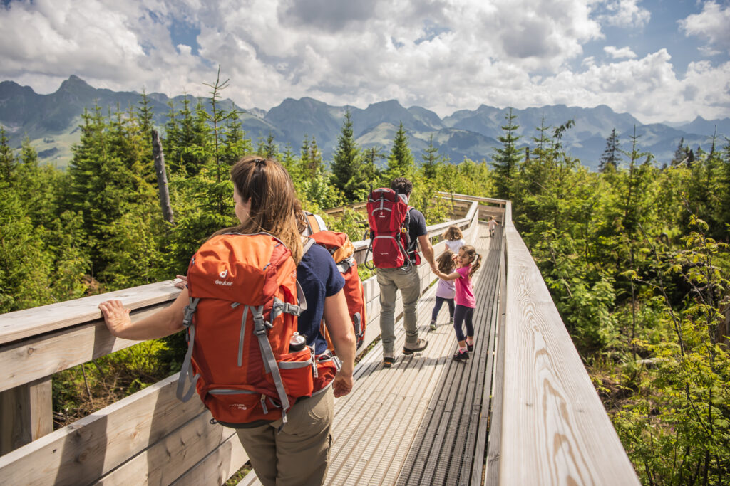 Familienweg Themenweg Gäggersteg Holzsteg Baumwipfelpfad Wanderung Naturpark Gantrisch Bern
